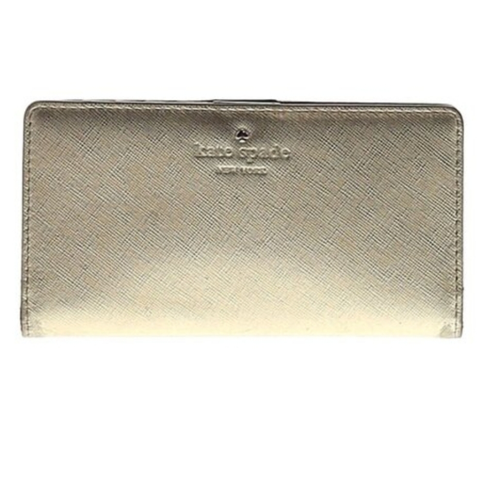 Kate Spade Metallic Gold Y2K B-fold Wallet